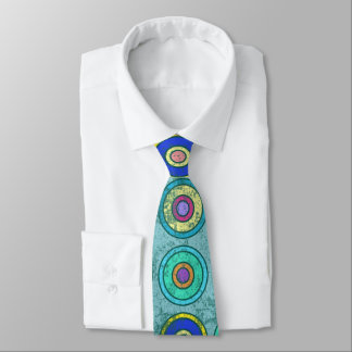 Corbata Patrón de círculo azul retro poco profundo