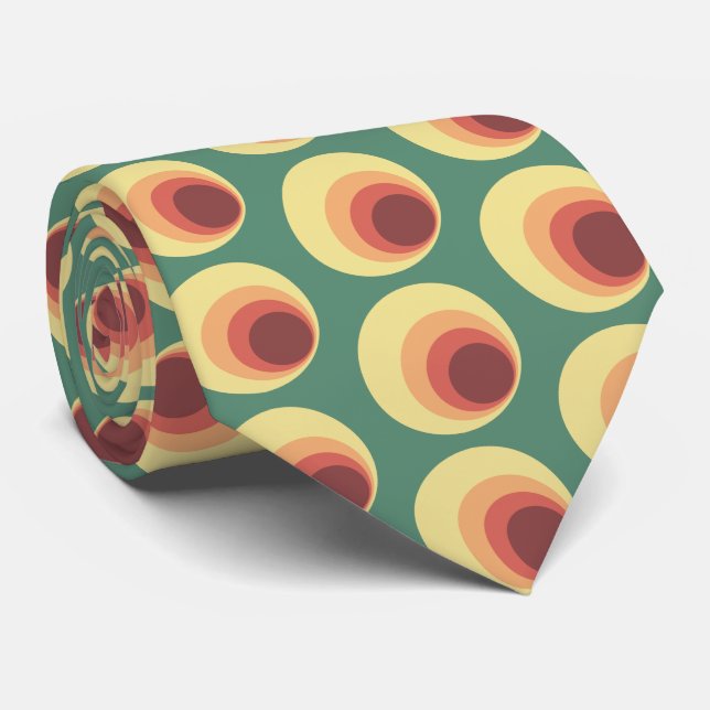 Corbata Patrón de círculo inspirado en la retro de los año (Enrollado)