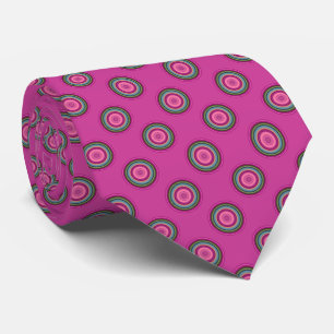 Corbata Patrón de círculo multicolor rosado caliente