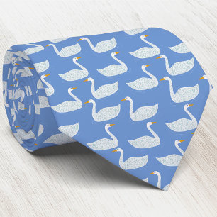 Corbata Patrón de cisne azul