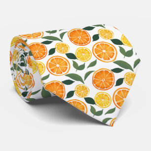 Corbata Patrón de cítricos limón y Naranja