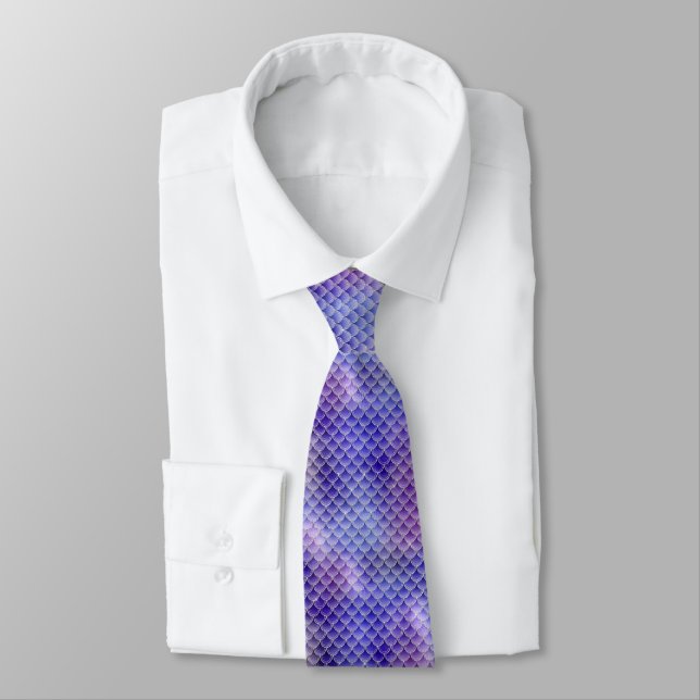 Corbata Patrón de cola de escamas de sirena genial (Atado)