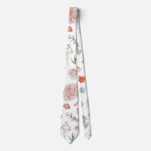 Corbata Patrón de colibrí floral de color de agua de bon