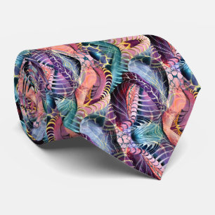 Corbata Patrón de color de agua pintado a mano Retro Vinta