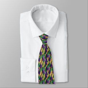 Corbata Patrón de colores de Mardi Gras