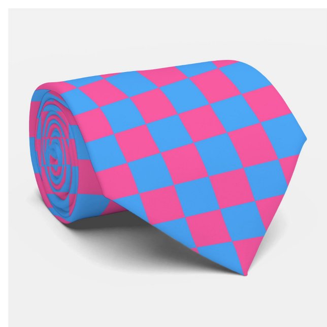 Corbata Patrón de comprobación azul rosa (Subido por el creador)