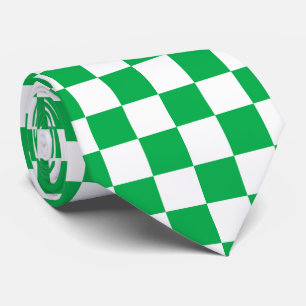 Corbata patrón de comprobación de blanco verde fresco