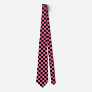 Corbata Patrón de comprobación de color negro rosado