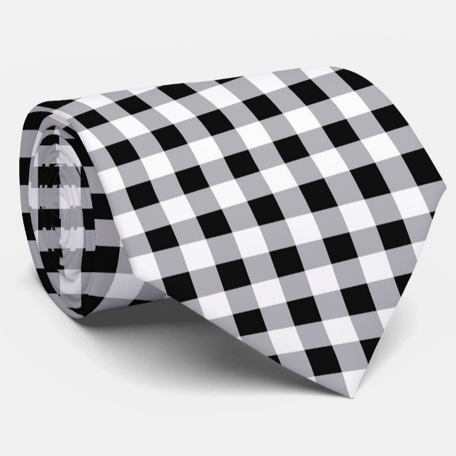 Corbata Patrón de comprobación de la placa blanca gris neg (Subido por el creador)
