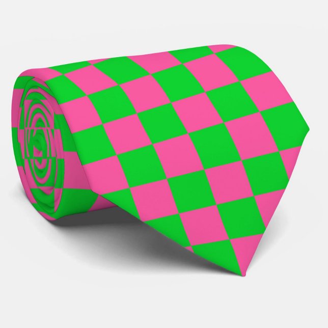 Corbata Patrón de comprobación verde rosa (Subido por el creador)