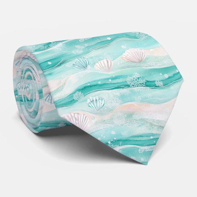 Corbata Patrón de concha de playa de verano (Enrollado)