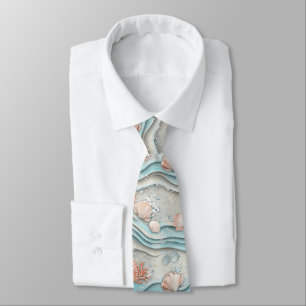 Corbata Patrón de concha marina boho costero