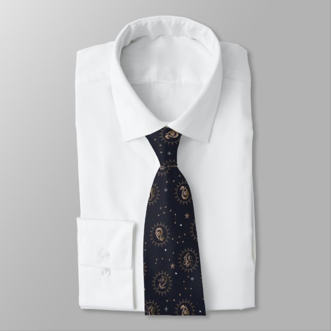 Corbata Patrón de constelación de Hogwarts House Escudos (Atado)