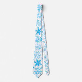 Corbata Patrón de copo de nieve azul