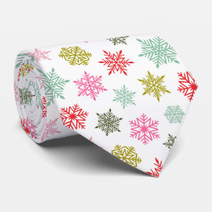 Corbata Patrón de copo de nieve multicolor – Navidad de in