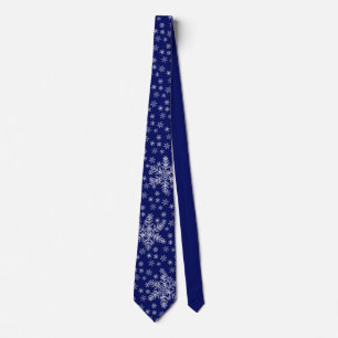 Corbata Patrón de copos de nieve blancos sobre el lazo de