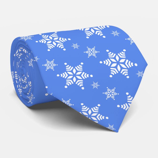 Corbata Patrón de copos de nieve, copos de nieve blancos,  (Enrollado)