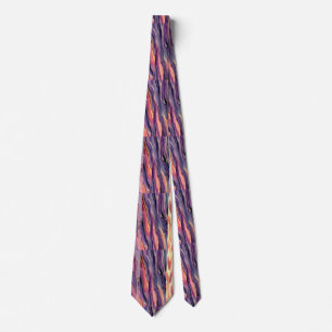 Corbata patrón de coral y violeta