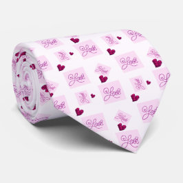 Corbata Patrón de corazón de amor en bloque2