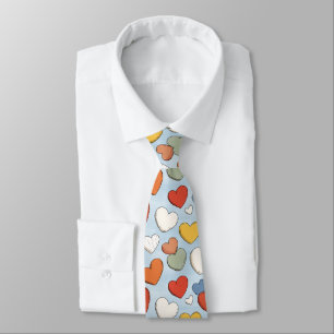 Corbata Patrón de Corazón Dibujado a Mano Juguetón