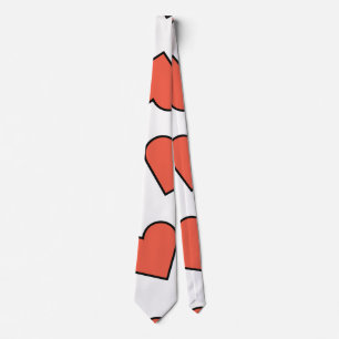 Corbata Patrón de corazón rojo minimalista