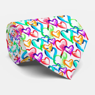 Corbata Patrón de corazones coloridos lindos
