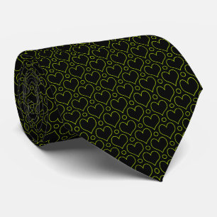 Corbata Patrón de corazones de amor y puntos de polka en v