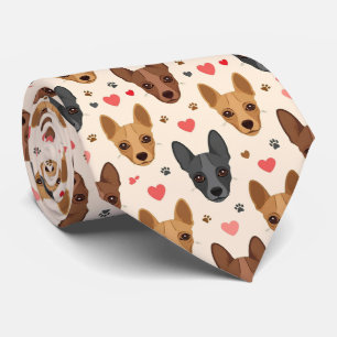 Corbata Patrón de corazones de San Valentín del Terrier si