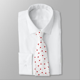 Corbata Patrón de corazones de San Valentín rojo