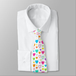 Corbata Patrón de Corazones en Acuarela Colorida Tripulaci