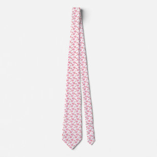Corbata Patrón De Corazones Rojo Y Rosa