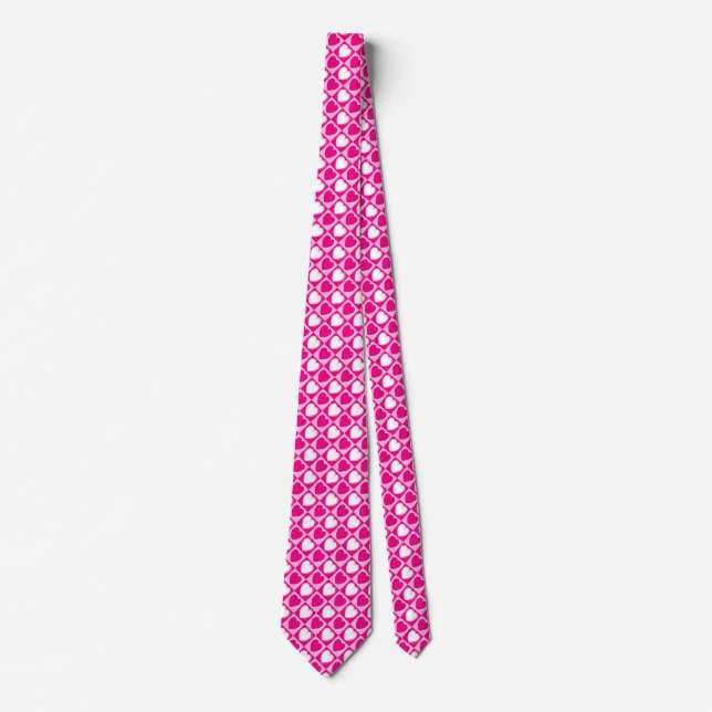 Corbata Patrón de corazones rosados (Anverso)