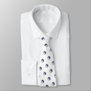 Corbata Patrón de coronavirus gris enmascarado sobre blanc