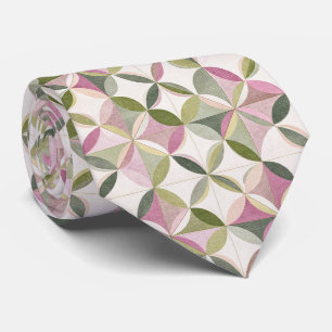 Corbata Patrón de cottagecore de geometría floral pastel