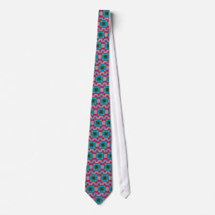 Corbata Patrón de Cuadrado Rayado Retro Colorido