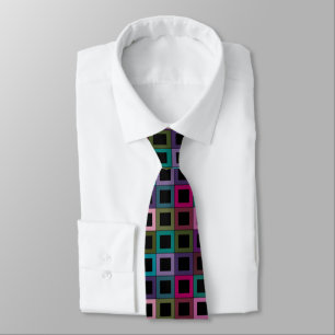 Corbata Patrón de cuadrícula de bloques cuadrados colorido