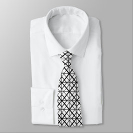 Corbata Patrón de cuadrícula en blanco y negro