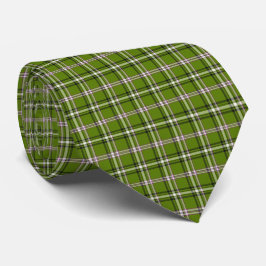 Corbata Patrón de Cuadro Escocés Verde Aguacate Retro