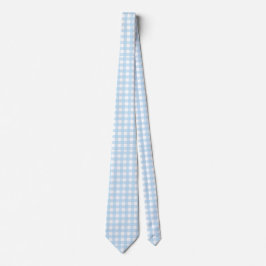 Corbata Patrón de cuadros azul claro y blanco