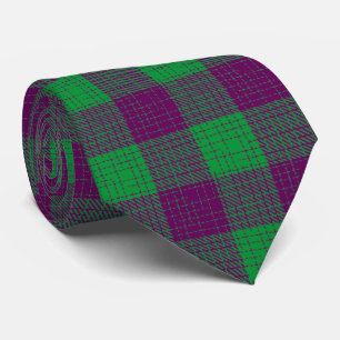 Corbata Patrón de cuadros cruzados púrpura y verde