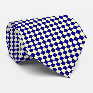 Corbata Patrón de cuadros de diamante azul amarillo