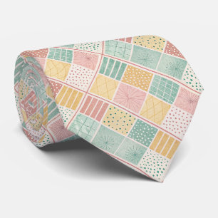 Corbata Patrón de Cuadros de Lunares Geométricos de Menta