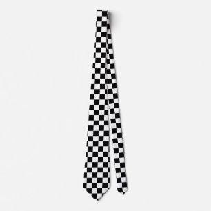 Corbata Patrón de cuadros en blanco y negro