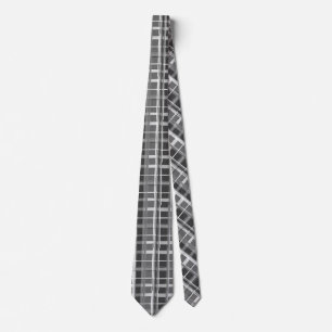 Corbata patrón de cuadros en escala de grises