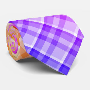 Corbata Patrón de cuadros escoceses degradado arcoíris Omb