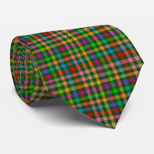 Corbata Patrón de cuadros escoceses gingham de color verde