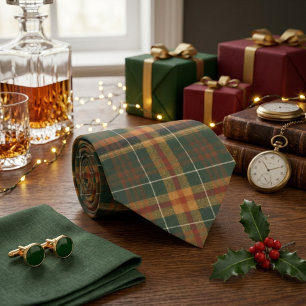 Corbata Patrón de Cuadros Escoceses Verde Bosque Clásico