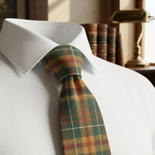 Corbata Patrón de Cuadros Escoceses Verde Bosque Clásico