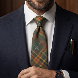 Corbata Patrón de Cuadros Escoceses Verde Bosque Clásico