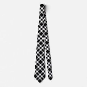 Corbata Patrón de cuadros negros y blancos